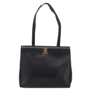 Salvatore Ferragamo Vala Tote Bag Leather Black Gold Tone Auth 209160-2