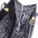 Salvatore Ferragamo Vala Tote Bag Leather Black Gold Tone Auth 209160-20