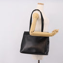 Salvatore Ferragamo Vala Tote Bag Leather Black Gold Tone Auth 209160-25