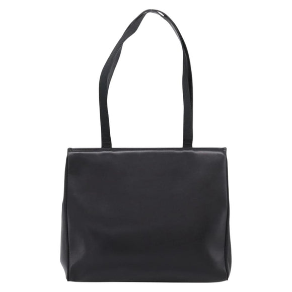 Salvatore Ferragamo Vala Tote Bag Leather Black Gold Tone Auth 209160