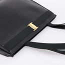Salvatore Ferragamo Vala Tote Bag Leather Black Gold Tone Auth 209160-6