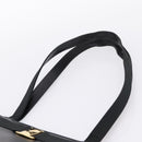 Salvatore Ferragamo Vala Tote Bag Leather Black Gold Tone Auth 209160-9