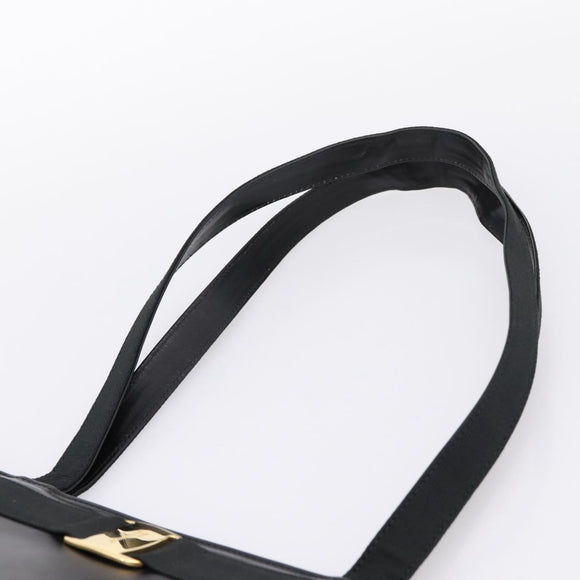 Salvatore Ferragamo Vala Tote Bag Leather Black Gold Tone Auth 209160
