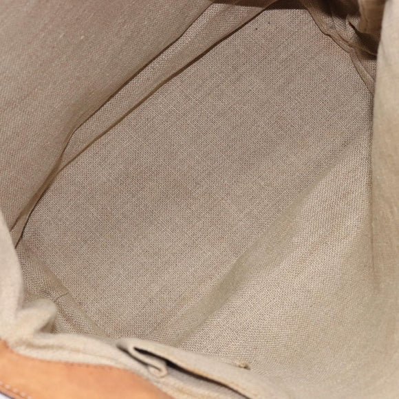 GUCCI Bamboo Flora Hand Bag Canvas Beige Gold Tone 137394 Auth 209161