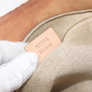GUCCI Bamboo Flora Hand Bag Canvas Beige Gold Tone 137394 Auth 209161-24
