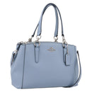 Coach Hand Bag Leather 2way Light Blue Silver Auth 209164A-1