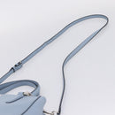 Coach Hand Bag Leather 2way Light Blue Silver Auth 209164A-10