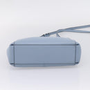 Coach Hand Bag Leather 2way Light Blue Silver Auth 209164A-11