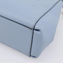 Coach Hand Bag Leather 2way Light Blue Silver Auth 209164A-12