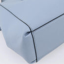 Coach Hand Bag Leather 2way Light Blue Silver Auth 209164A-13