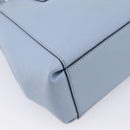 Coach Hand Bag Leather 2way Light Blue Silver Auth 209164A-15