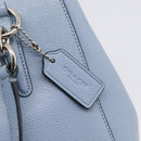 Coach Hand Bag Leather 2way Light Blue Silver Auth 209164A-16