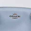 Coach Hand Bag Leather 2way Light Blue Silver Auth 209164A-17