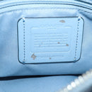 Coach Hand Bag Leather 2way Light Blue Silver Auth 209164A-19