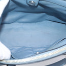 Coach Hand Bag Leather 2way Light Blue Silver Auth 209164A-20