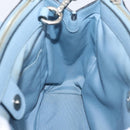 Coach Hand Bag Leather 2way Light Blue Silver Auth 209164A-22