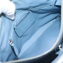 Coach Hand Bag Leather 2way Light Blue Silver Auth 209164A-24