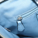 Coach Hand Bag Leather 2way Light Blue Silver Auth 209164A-25