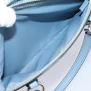 Coach Hand Bag Leather 2way Light Blue Silver Auth 209164A-28