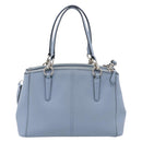 Coach Hand Bag Leather 2way Light Blue Silver Auth 209164A-3