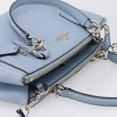 Coach Hand Bag Leather 2way Light Blue Silver Auth 209164A-6