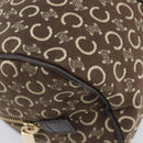CELINE C Macadam Hand Bag Canvas Brown Gold Tone Auth 209166-11