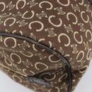 CELINE C Macadam Hand Bag Canvas Brown Gold Tone Auth 209166-13