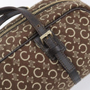 CELINE C Macadam Hand Bag Canvas Brown Gold Tone Auth 209166-14