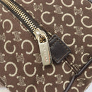 CELINE C Macadam Hand Bag Canvas Brown Gold Tone Auth 209166-16