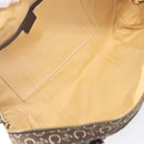 CELINE C Macadam Hand Bag Canvas Brown Gold Tone Auth 209166-19