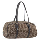 CELINE C Macadam Hand Bag Canvas Brown Gold Tone Auth 209166-1