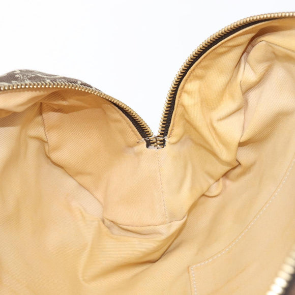CELINE C Macadam Hand Bag Canvas Brown Gold Tone Auth 209166
