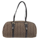 CELINE C Macadam Hand Bag Canvas Brown Gold Tone Auth 209166-3