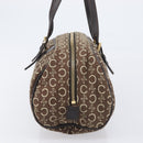CELINE C Macadam Hand Bag Canvas Brown Gold Tone Auth 209166-4