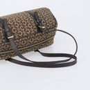 CELINE C Macadam Hand Bag Canvas Brown Gold Tone Auth 209166-7