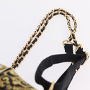 Gianni Versace Chain Backpack Nylon Yellow Gold Tone Auth 209167A-10