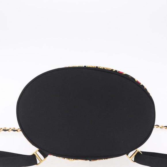 Gianni Versace Chain Backpack Nylon Yellow Gold Tone Auth 209167A
