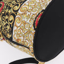 Gianni Versace Chain Backpack Nylon Yellow Gold Tone Auth 209167A-13