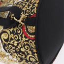 Gianni Versace Chain Backpack Nylon Yellow Gold Tone Auth 209167A-15