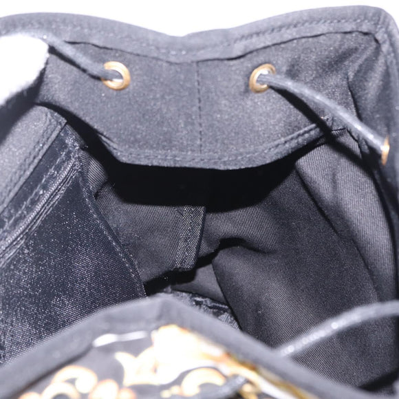 Gianni Versace Chain Backpack Nylon Yellow Gold Tone Auth 209167A