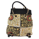 Gianni Versace Chain Backpack Nylon Yellow Gold Tone Auth 209167A-3