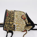 Gianni Versace Chain Backpack Nylon Yellow Gold Tone Auth 209167A-4
