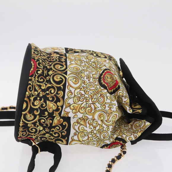 Gianni Versace Chain Backpack Nylon Yellow Gold Tone Auth 209167A