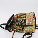 Gianni Versace Chain Backpack Nylon Yellow Gold Tone Auth 209167A-5