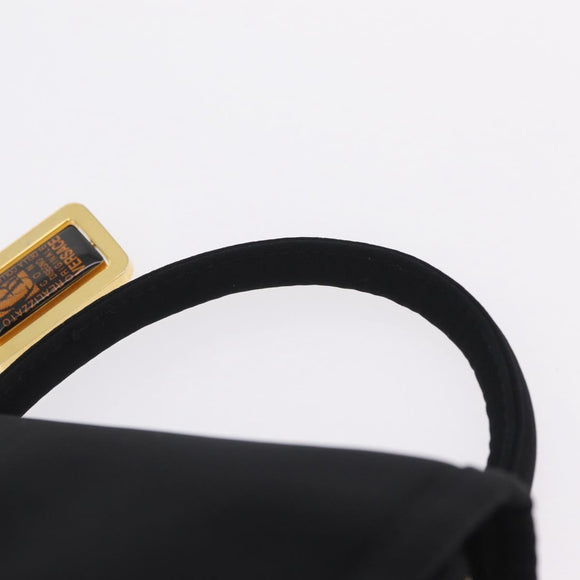 Gianni Versace Chain Backpack Nylon Yellow Gold Tone Auth 209167A