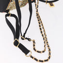 Gianni Versace Chain Backpack Nylon Yellow Gold Tone Auth 209167A-9