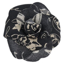 CHANEL Camelia Brooch Polyester Black Gold Tone CC Auth 209168-1
