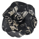 CHANEL Camelia Brooch Polyester Black Gold Tone CC Auth 209168-2