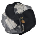 CHANEL Camelia Brooch Polyester Black Gold Tone CC Auth 209168-3