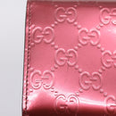 GUCCI GG Canvas Long Wallet Leather Pink Gold Tone 251861 Auth 209169-12